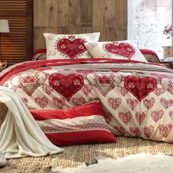 Becquet Linge de lit flanelle à motif cœurs< Les Matières|Housse De Couette