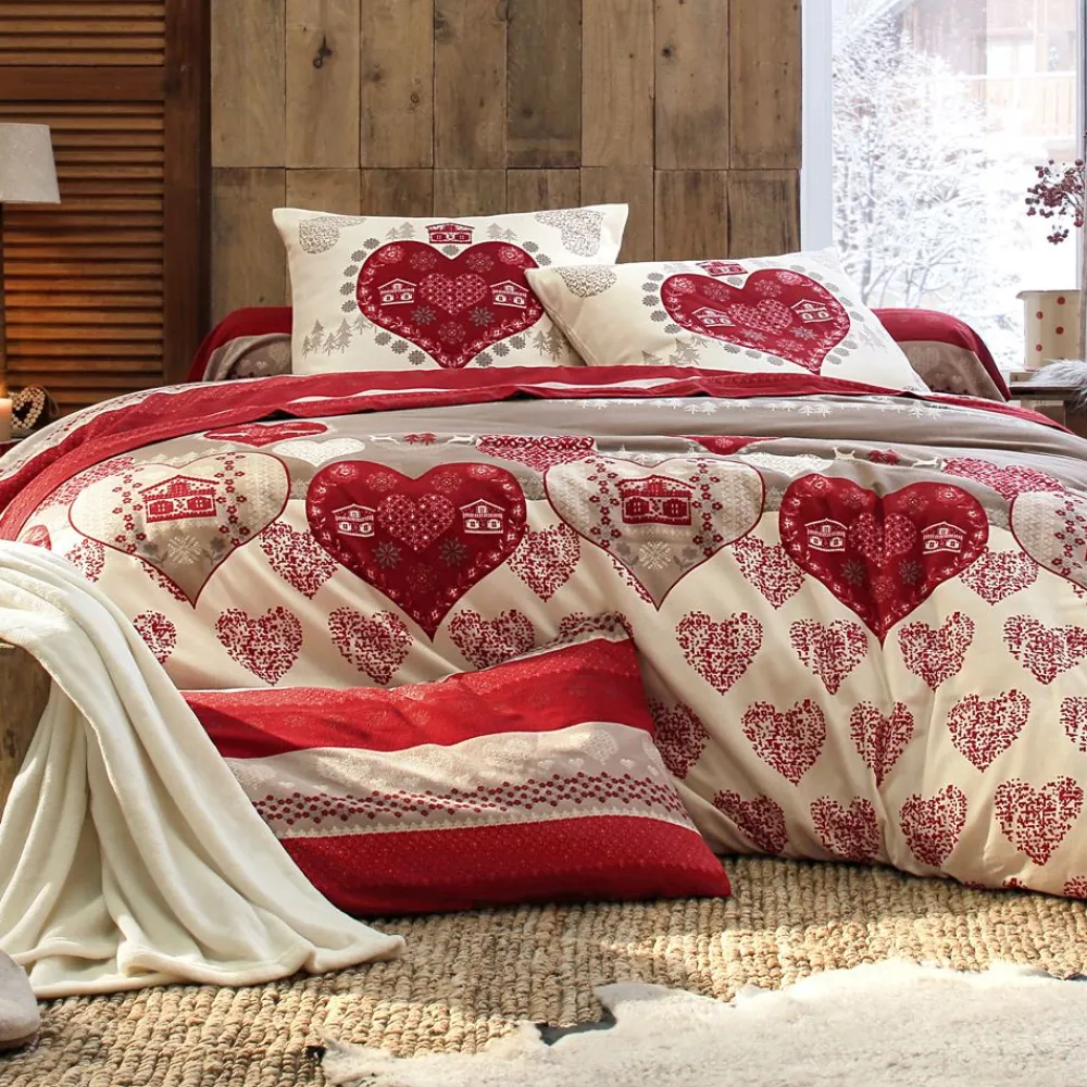 Becquet Linge de lit flanelle à motif cœurs< Les Matières|Housse De Couette