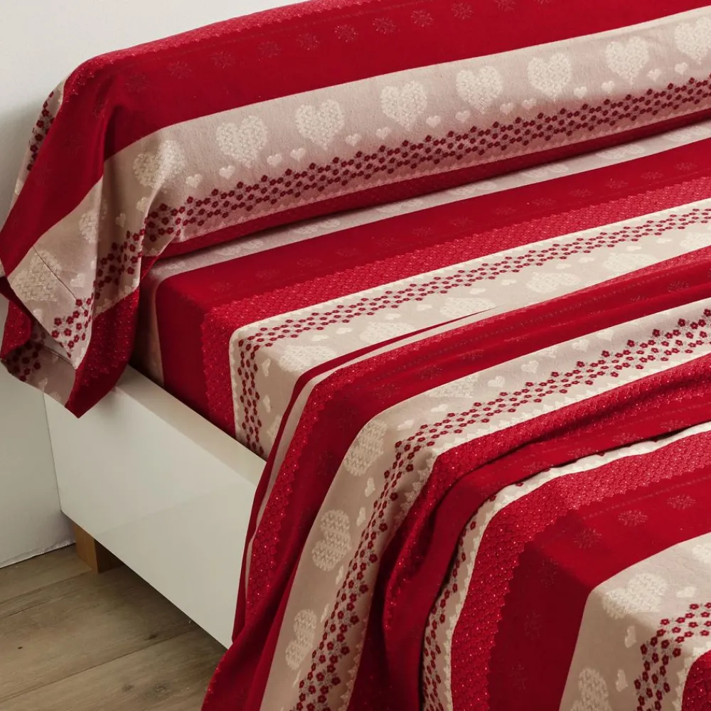 Becquet Linge de lit flanelle à motif cœurs< Les Matières|Housse De Couette