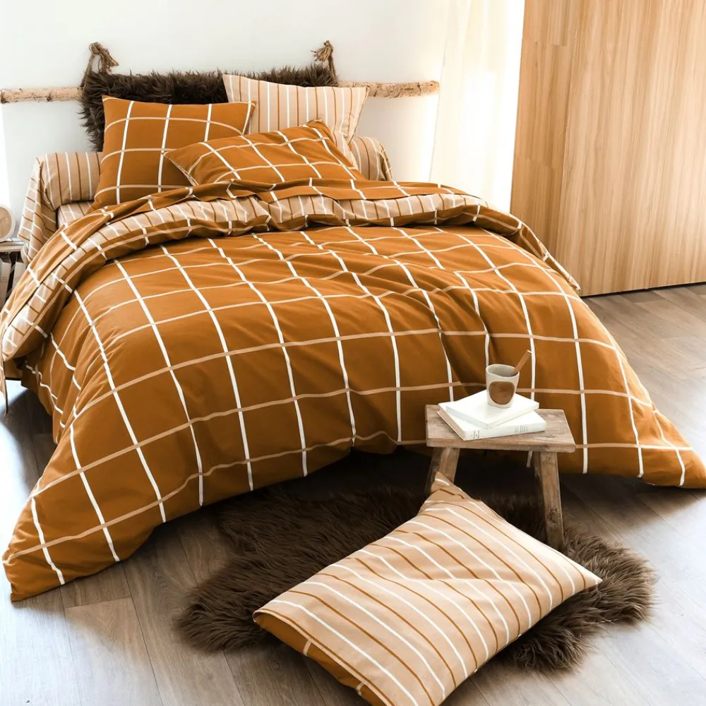 Becquet Linge de lit flanelle carreaux et rayures - CRÉATION<Enfant Linge De Lit Ado, Housse De Couette|Housse De Couette