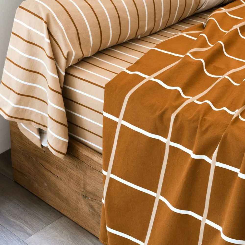 Becquet Linge de lit flanelle carreaux et rayures - CRÉATION<Enfant Linge De Lit Ado, Housse De Couette|Housse De Couette