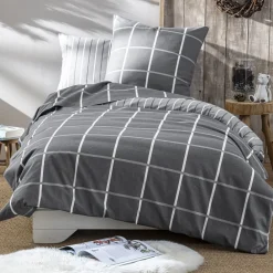 Becquet Linge de lit flanelle carreaux et rayures - CRÉATION<Enfant Linge De Lit Ado, Housse De Couette|Housse De Couette