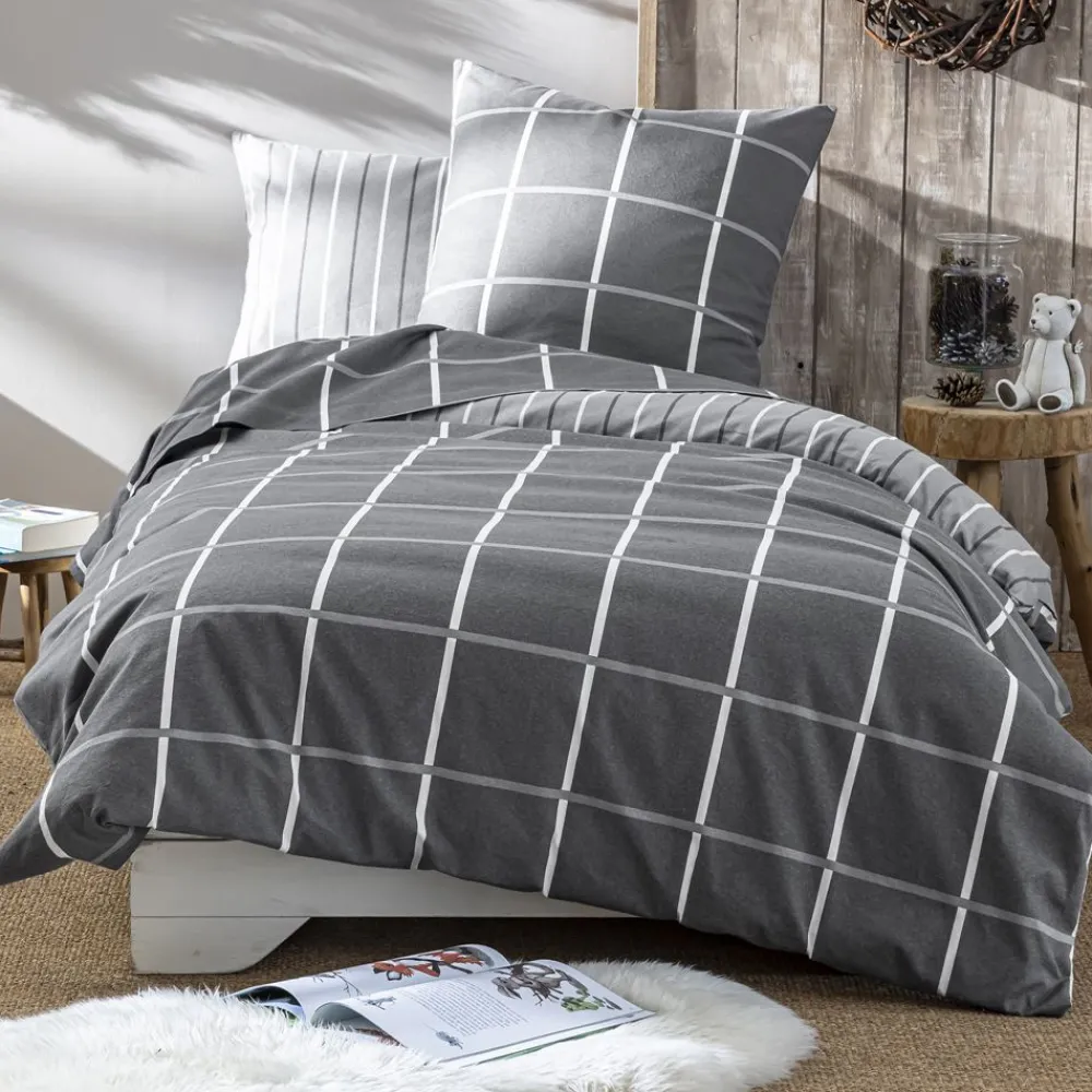 Becquet Linge de lit flanelle carreaux et rayures - CRÉATION<Enfant Linge De Lit Ado, Housse De Couette|Housse De Couette