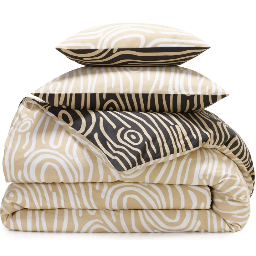 Becquet Linge de lit flanelle effet bois - CRÉATION< Les Matières|Housse De Couette