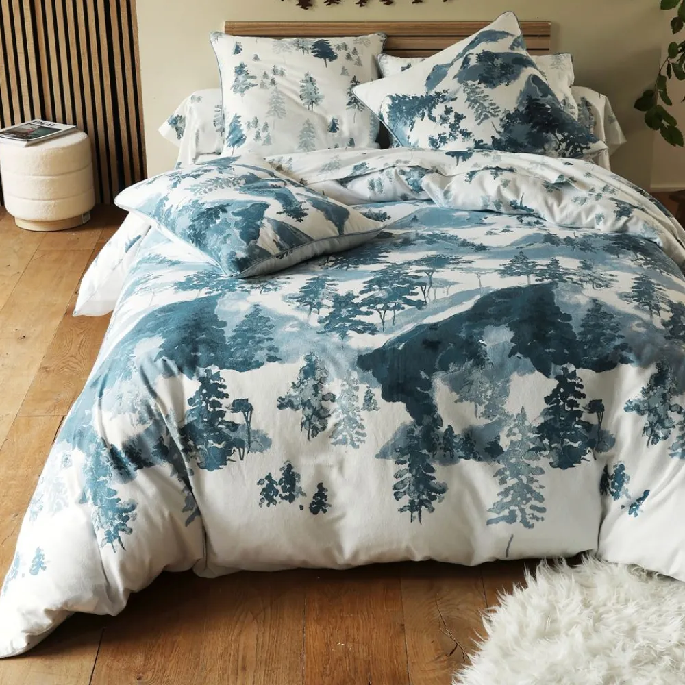 Becquet Linge de lit flanelle motif montagne - CRÉATION< Les Matières|Housse De Couette