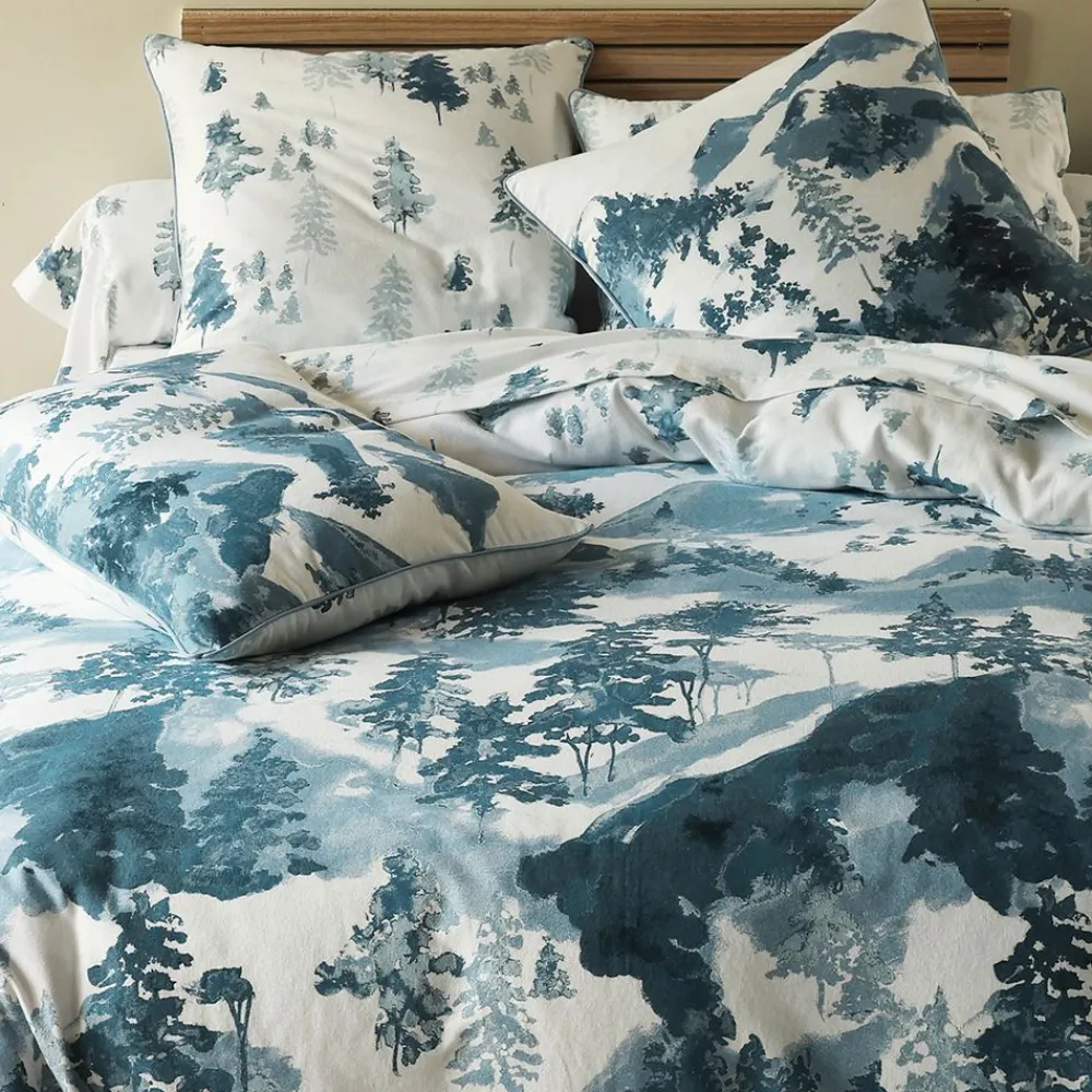 Becquet Linge de lit flanelle motif montagne - CRÉATION< Les Matières|Housse De Couette