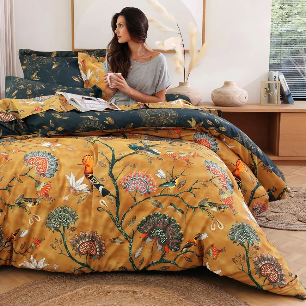 Becquet Linge de lit fleuri - CRÉATION< Les Matières|Housse De Couette