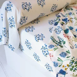 Becquet Linge de lit fleurs bleues - CRÉATION< Housse De Couette|Linge De Lit Fantaisie, Linge De Lit Brodé