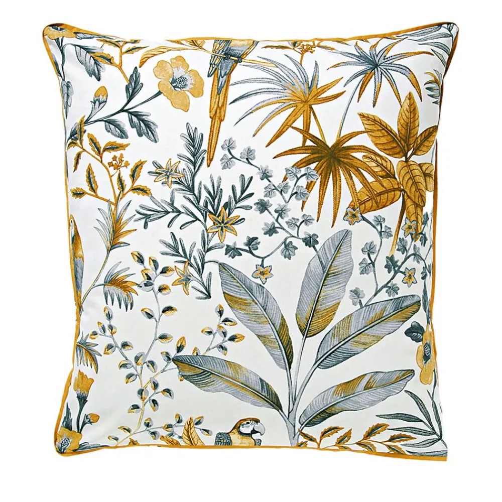 Becquet Linge de lit fleurs et perroquets - CRÉATION< Les Matières|Housse De Couette
