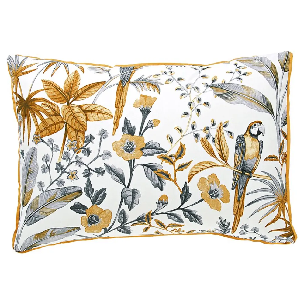 Becquet Linge de lit fleurs et perroquets - CRÉATION< Les Matières|Housse De Couette