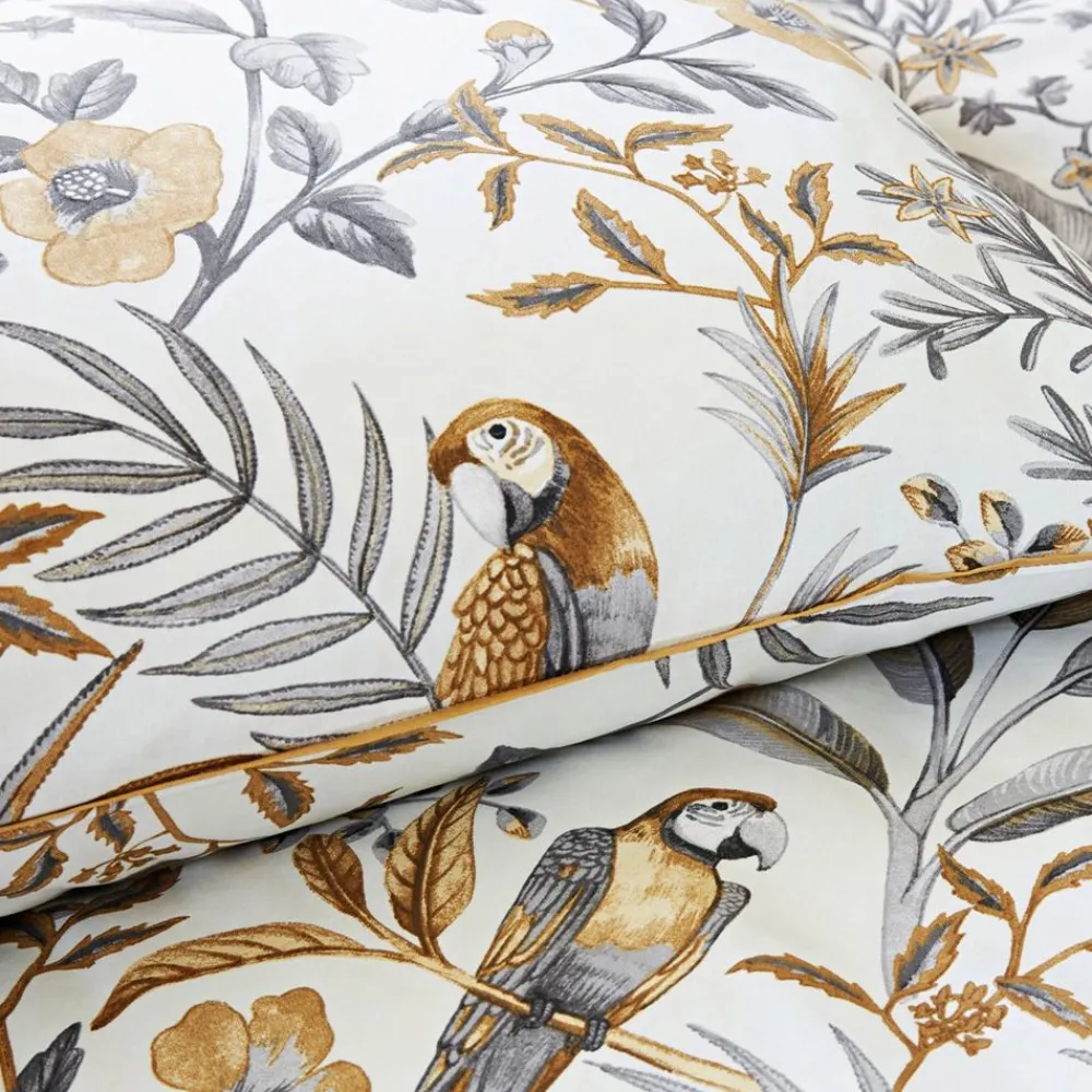 Becquet Linge de lit fleurs et perroquets - CRÉATION< Les Matières|Housse De Couette