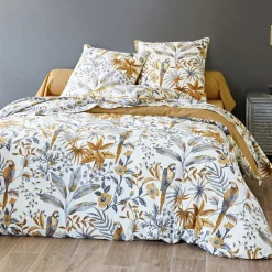 Becquet Linge de lit fleurs et perroquets - CRÉATION< Les Matières|Housse De Couette