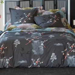 Becquet Linge de lit fleurs japonaises - CRÉATION< Les Matières