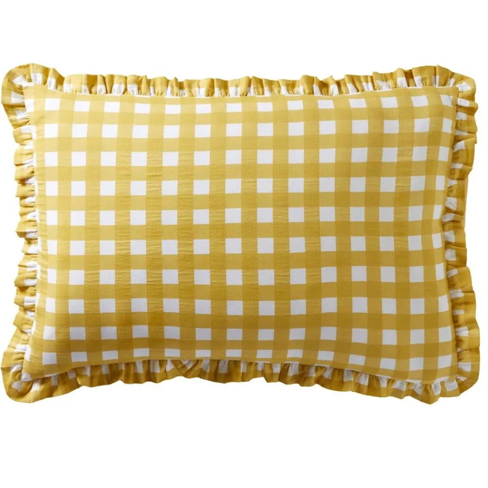 Becquet Linge de lit gaze de coton esprit vichy - CRÉATION< Housse De Couette|Linge De Lit Fantaisie, Linge De Lit Brodé