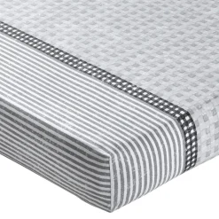 Becquet Linge de lit gris à carreaux et rayures - CRÉATION<Enfant Linge De Lit Ado, Housse De Couette|Les Matières