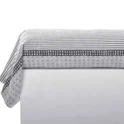 Becquet Linge de lit gris à carreaux et rayures - CRÉATION<Enfant Linge De Lit Ado, Housse De Couette|Les Matières