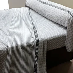 Becquet Linge de lit gris à carreaux et rayures - CRÉATION<Enfant Linge De Lit Ado, Housse De Couette|Les Matières