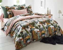 Becquet Linge de lit imprimé arbres multicolores - CRÉATION< Les Matières|Housse De Couette