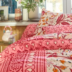 Becquet Linge de lit imprimé bandes de fleurs - CRÉATION< Les Matières