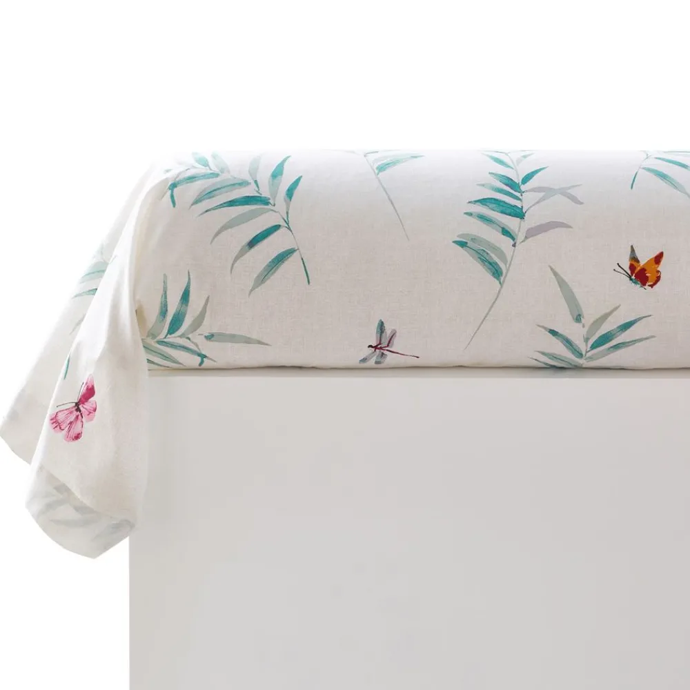 Becquet Linge de lit imprimé végétal et papillons - CRÉATION< Les Matières|Housse De Couette
