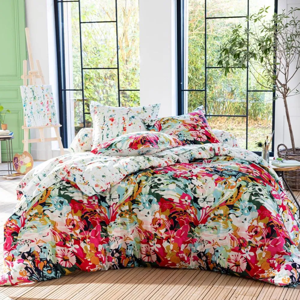 Becquet Linge de lit motif à fleurs multicolores - CRÉATION< Housse De Couette|Linge De Lit Fantaisie, Linge De Lit Brodé