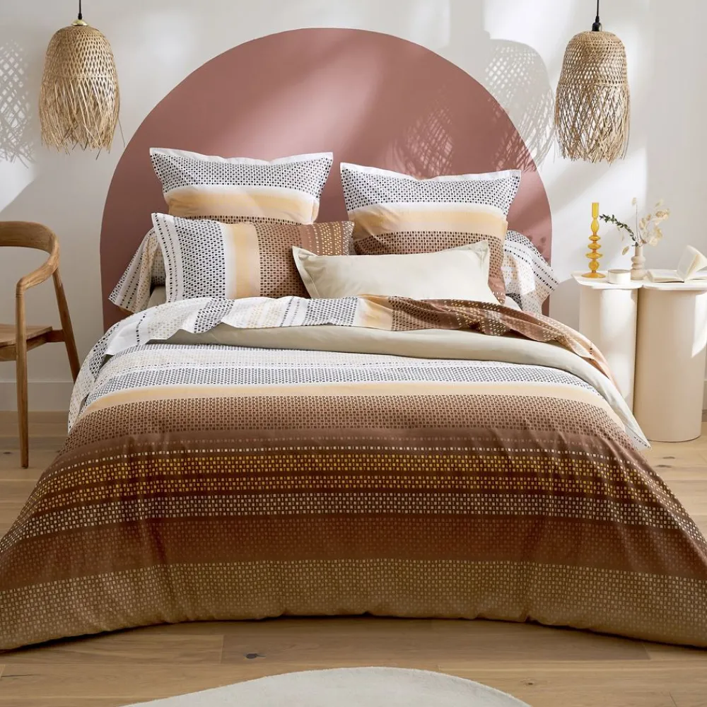 Becquet Linge de lit motif bandes géométriques< Housse De Couette|Linge De Lit Fantaisie, Linge De Lit Brodé