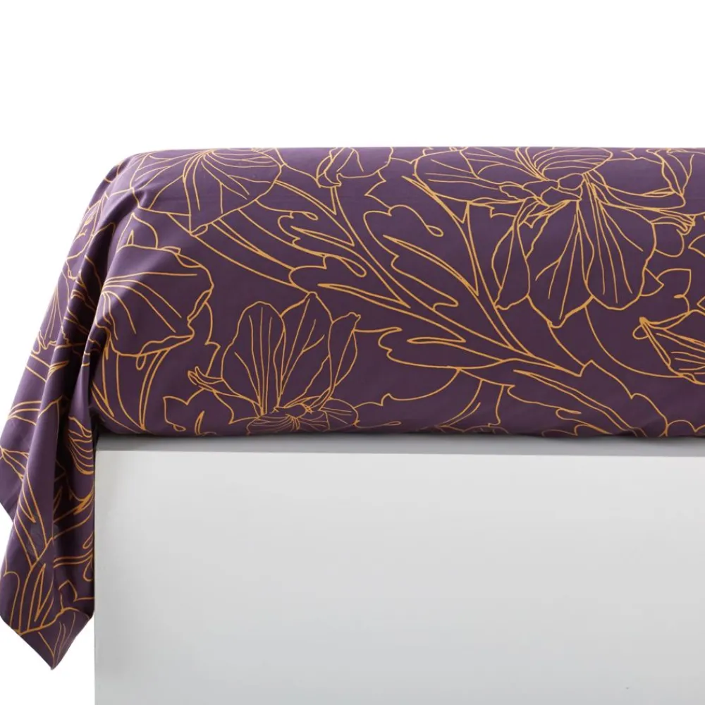 Becquet Linge de lit motif bouquets d'iris - CRÉATION< Housse De Couette