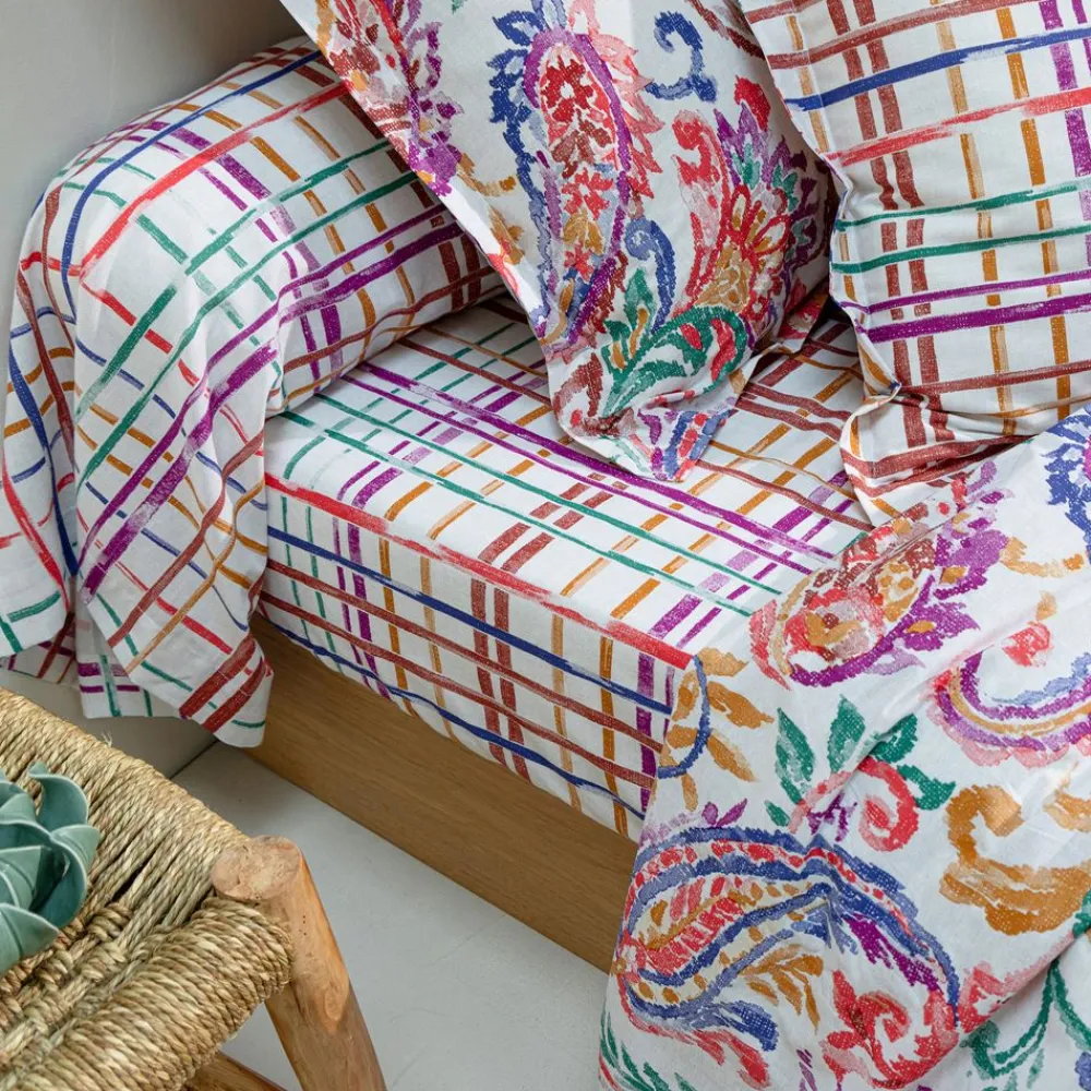 Becquet Linge de lit motif cachemire - CRÉATION< Housse De Couette|Linge De Lit Fantaisie, Linge De Lit Brodé
