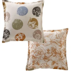 Becquet Linge de lit motif cercles à fleurs variées - CRÉATION< Housse De Couette|Linge De Lit Fantaisie, Linge De Lit Brodé