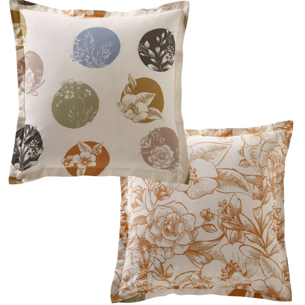 Becquet Linge de lit motif cercles à fleurs variées - CRÉATION< Housse De Couette|Linge De Lit Fantaisie, Linge De Lit Brodé