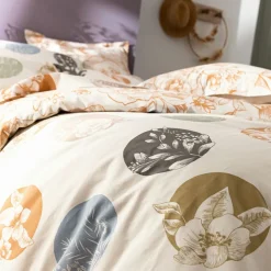 Becquet Linge de lit motif cercles à fleurs variées - CRÉATION< Housse De Couette|Linge De Lit Fantaisie, Linge De Lit Brodé