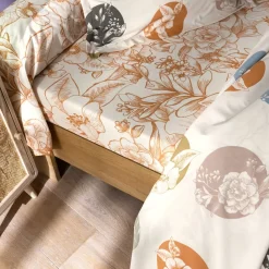 Becquet Linge de lit motif cercles à fleurs variées - CRÉATION< Housse De Couette|Linge De Lit Fantaisie, Linge De Lit Brodé