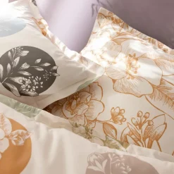 Becquet Linge de lit motif cercles à fleurs variées - CRÉATION< Housse De Couette|Linge De Lit Fantaisie, Linge De Lit Brodé