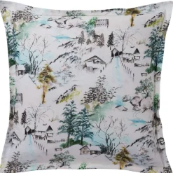 Becquet Linge de lit motif chalets - CRÉATION< Les Matières|Housse De Couette