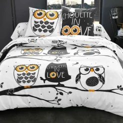 Becquet Linge de lit motif chouettes - CRÉATION<Enfant Linge De Lit Ado, Housse De Couette|Les Matières