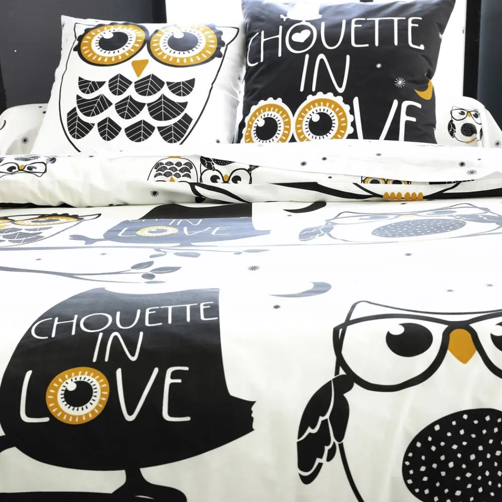 Becquet Linge de lit motif chouettes - CRÉATION<Enfant Linge De Lit Ado, Housse De Couette|Les Matières
