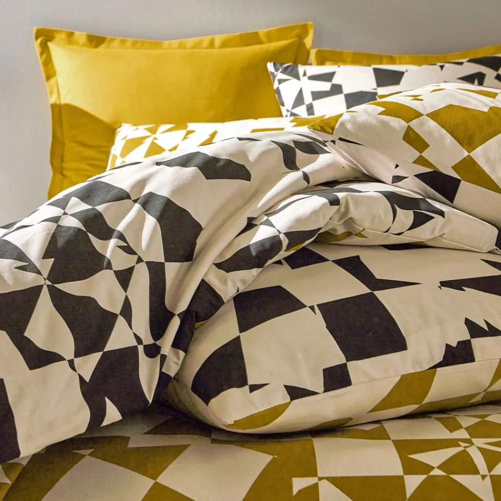 Becquet Linge de lit motif damiers - CRÉATION< Housse De Couette|Linge De Lit Fantaisie, Linge De Lit Brodé