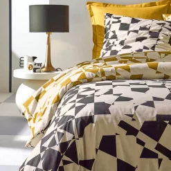 Becquet Linge de lit motif damiers - CRÉATION< Housse De Couette|Linge De Lit Fantaisie, Linge De Lit Brodé