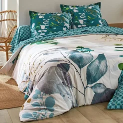 Becquet Linge de lit motif eucalyptus - CRÉATION< Housse De Couette|Linge De Lit Fantaisie, Linge De Lit Brodé