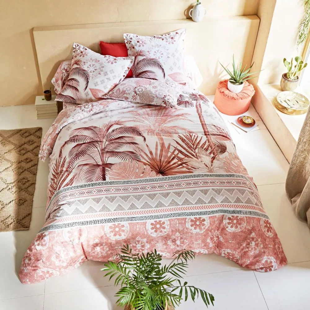 Becquet Linge de lit motif exotique - CRÉATION< Housse De Couette|Linge De Lit Fantaisie, Linge De Lit Brodé