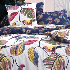 Becquet Linge de lit motif exotique - CRÉATION< Housse De Couette|Linge De Lit Fantaisie, Linge De Lit Brodé