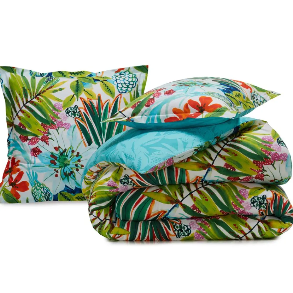 Becquet Linge de lit motif exotique - CRÉATION< Housse De Couette|Linge De Lit Fantaisie, Linge De Lit Brodé