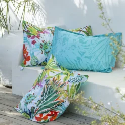 Becquet Linge de lit motif exotique - CRÉATION< Housse De Couette|Linge De Lit Fantaisie, Linge De Lit Brodé