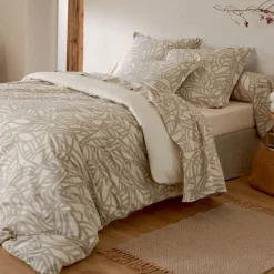 Becquet Linge de lit motif feuilles stylisées< Les Matières|Housse De Couette