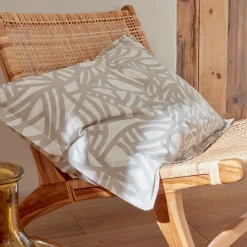 Becquet Linge de lit motif feuilles stylisées< Les Matières|Housse De Couette