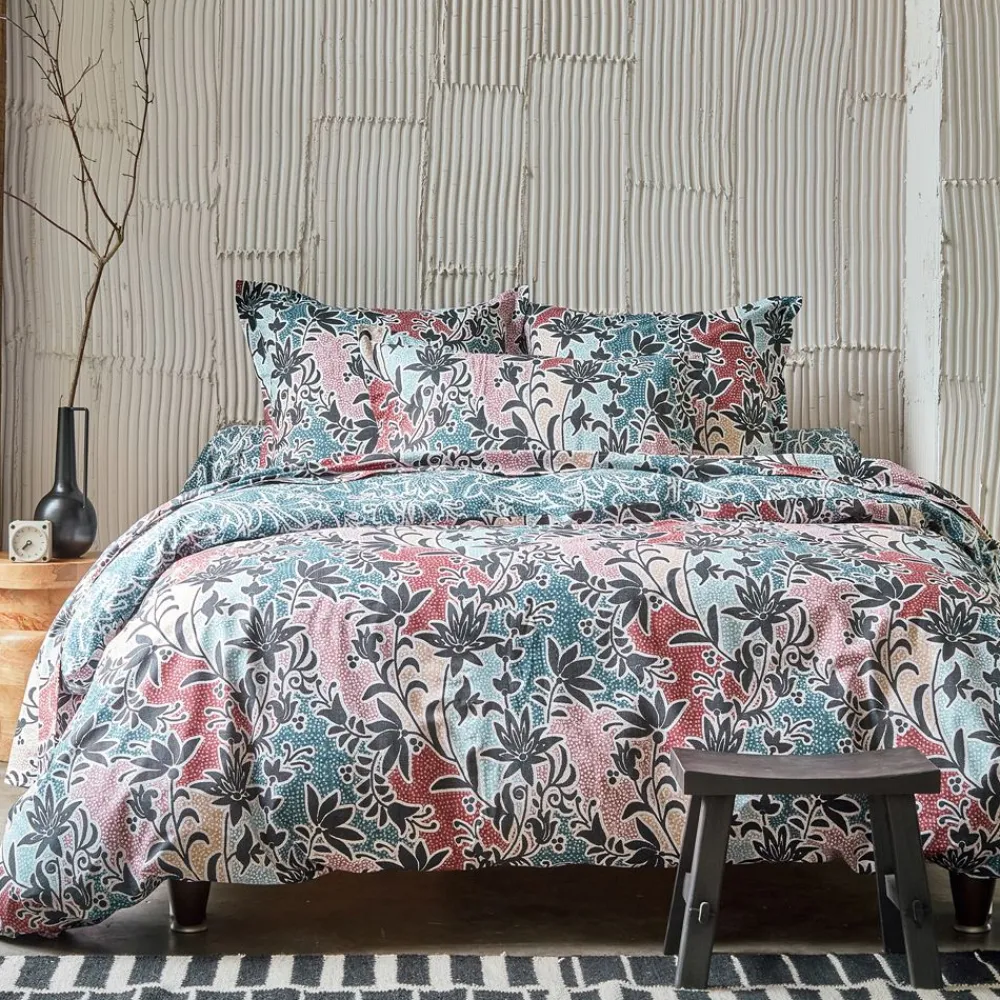 Becquet Linge de lit motif fleurs noires - CRÉATION< Les Matières|Housse De Couette