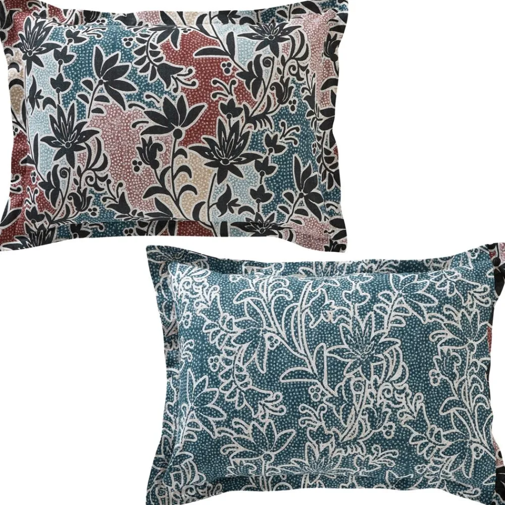 Becquet Linge de lit motif fleurs noires - CRÉATION< Les Matières|Housse De Couette