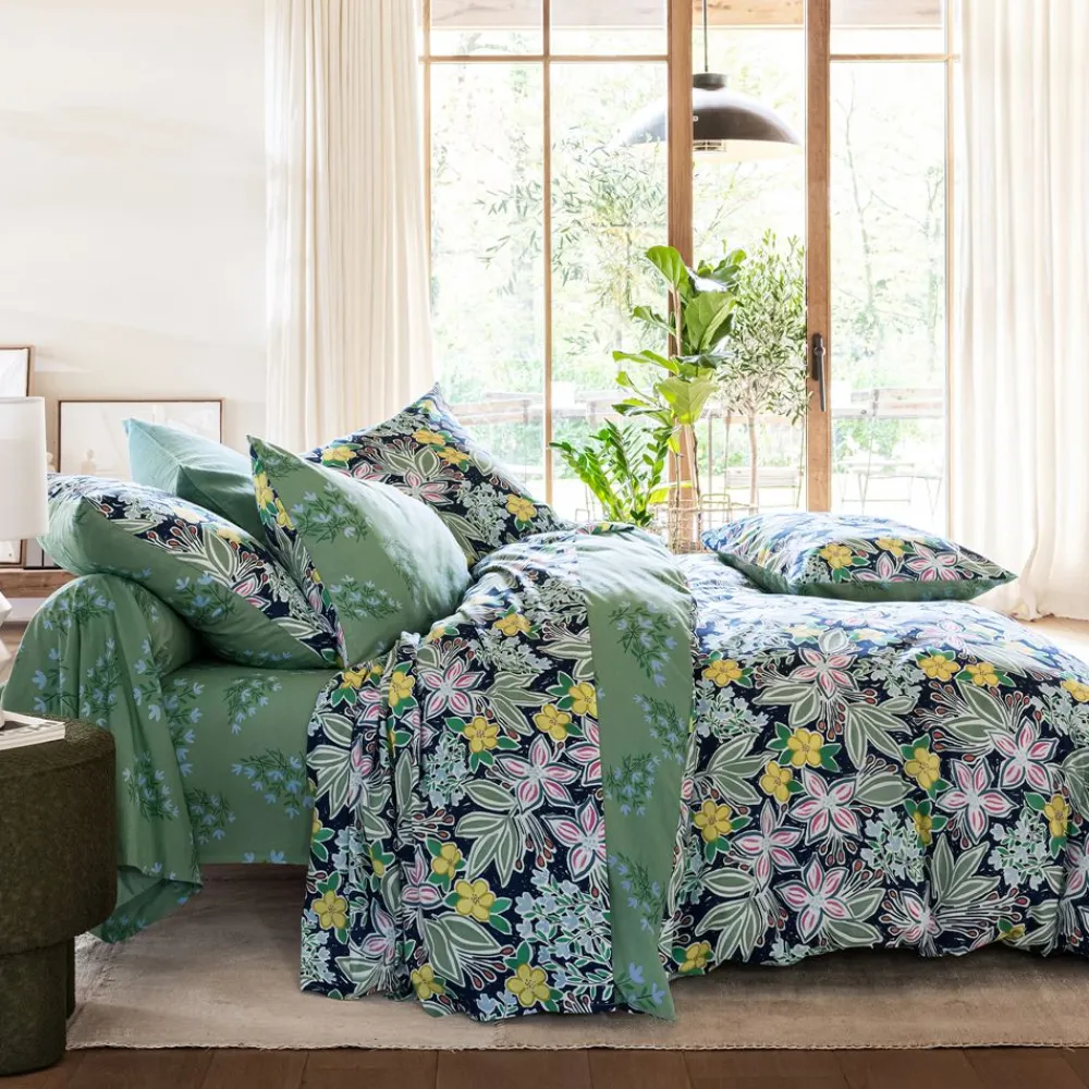 Becquet Linge de lit motif fleurs - CRÉATION< Housse De Couette|Linge De Lit Fantaisie, Linge De Lit Brodé
