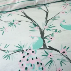Becquet Linge de lit motif paons et feuillage - CRÉATION< Les Matières|Housse De Couette