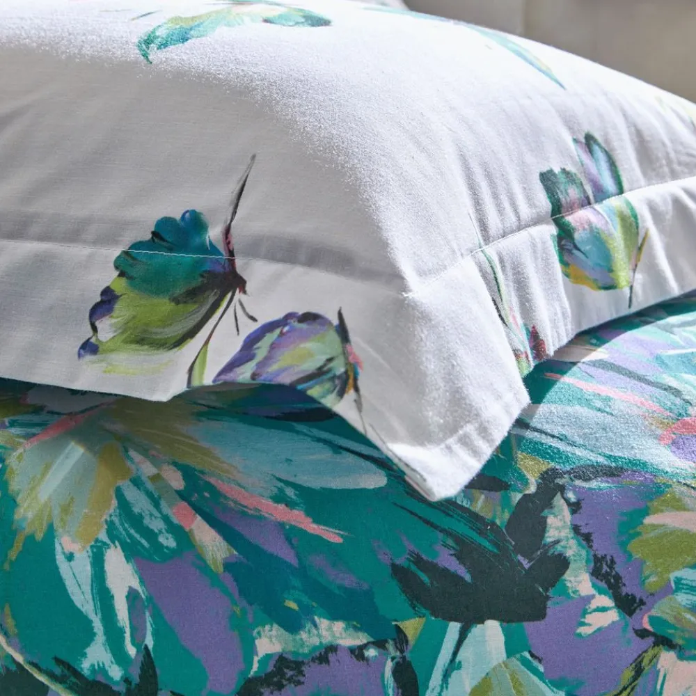 Becquet Linge de lit motif papillons - CRÉATION< Housse De Couette|Linge De Lit Fantaisie, Linge De Lit Brodé
